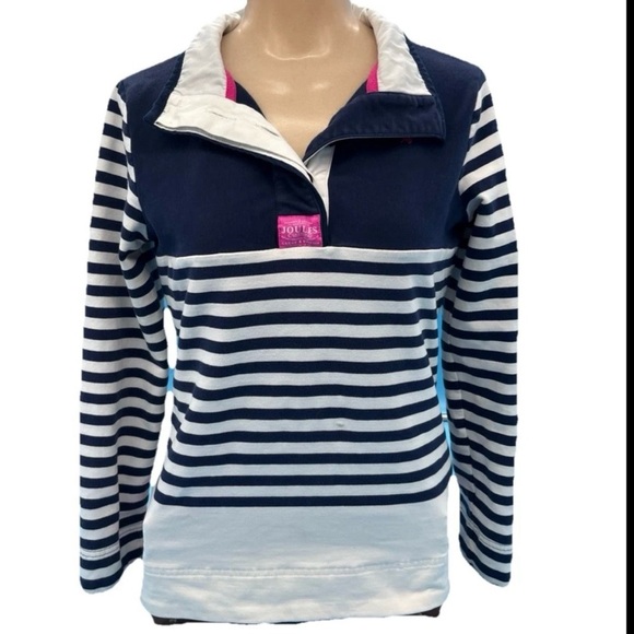 Navy and White Striped Nautical Pullover Joules Cowdray Rare Size 4 - Picture 10 of 12